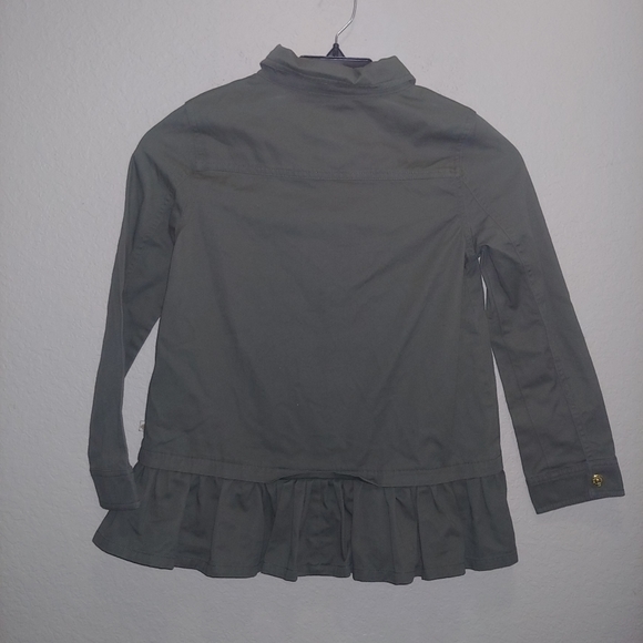 12 Kate Spade Girls Green Ruffle Hem Field Jacket - Picture 4 of 7
